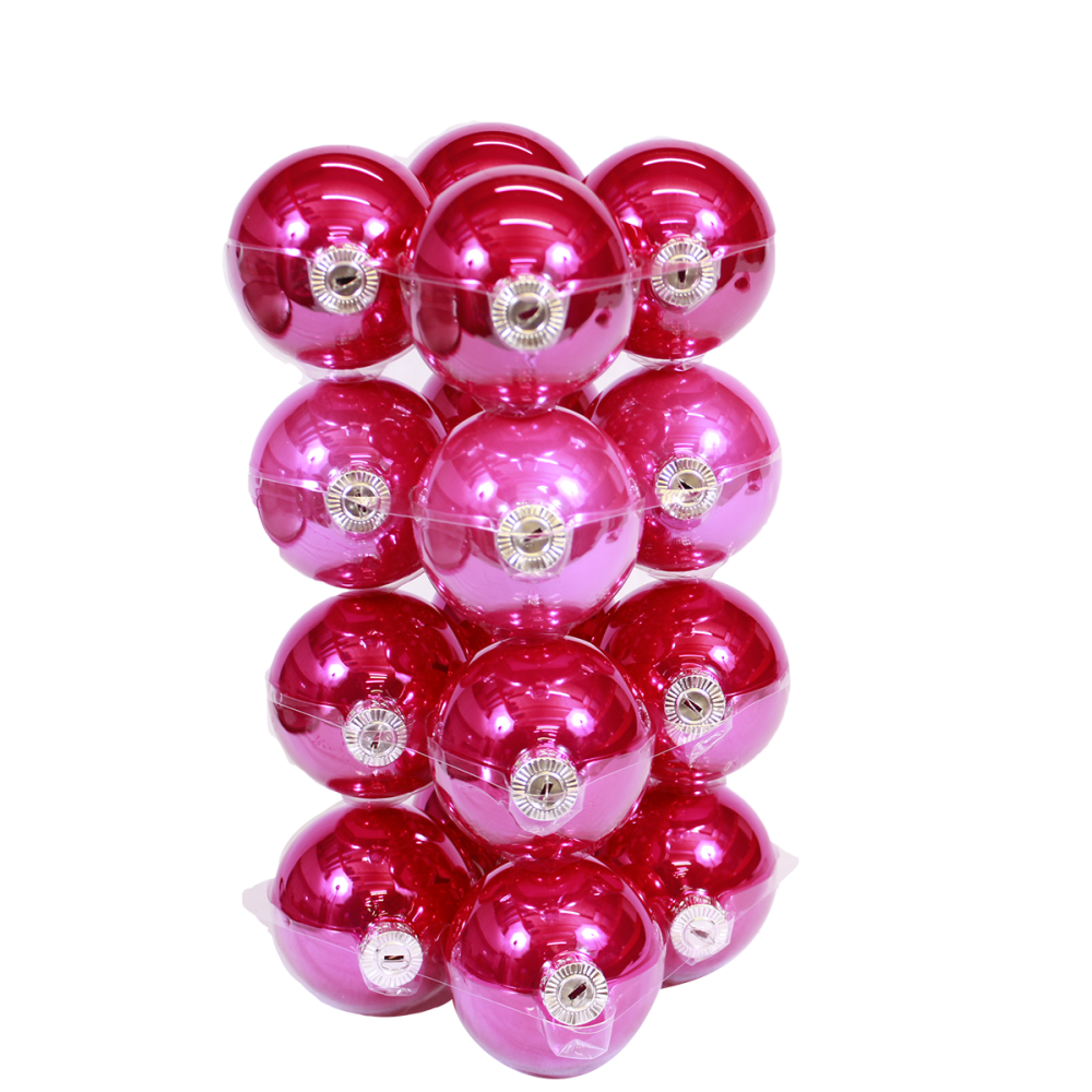 Classic fuchsia Christmas baubles | SAPINS.BE SRL