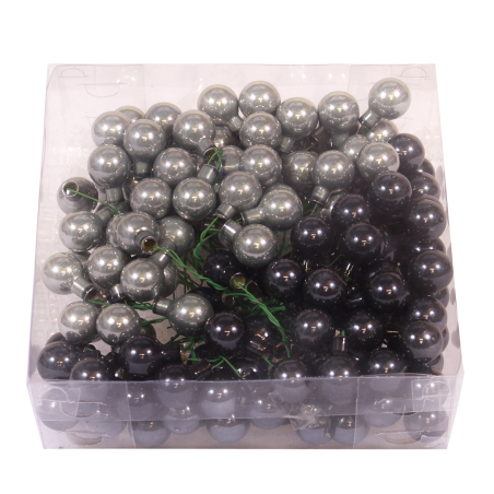 Boules de Noël classiques grises/noires | SAPINS.BE SRL Boules de Noël classiques grises/noires | SAPINS.BE SRL