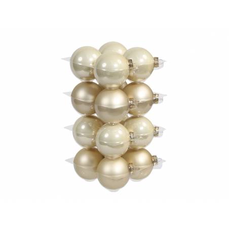 Classic champagne Christmas baubles | SAPINS.BE SRL