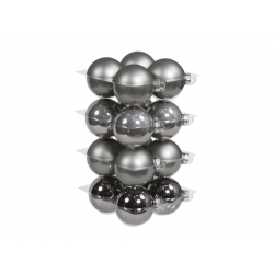 Boules de Noël "classic foggy" - gris | SAPINS.BE SRL