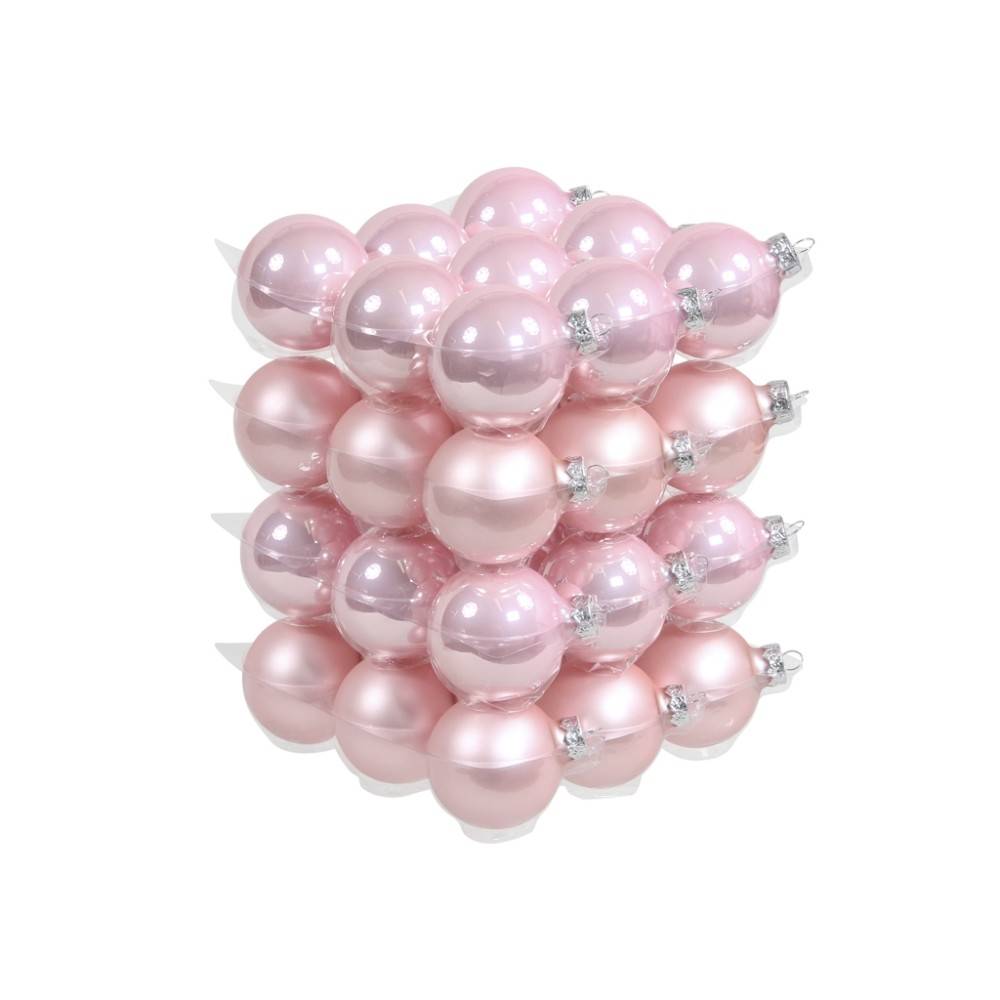 Boules de noël classic-rose poudré Boules de noël classic-rose poudré