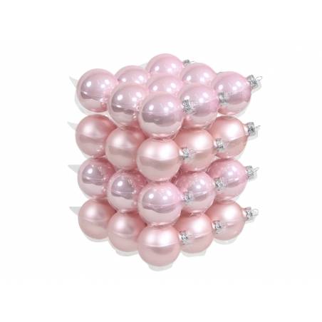 Boules de noël classic-rose poudré Boules de noël classic-rose poudré