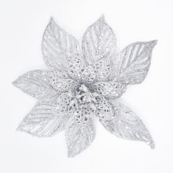 Fleur décorative argentée