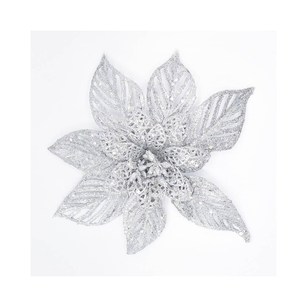 Fleur décorative argentée Fleur décorative argentée