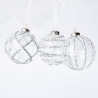 boule en verre transparente avec lignes 3D argentées en paillettes boule en verre transparente avec lignes 3D argentées en paillettes