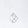 boule en verre transparente avec lignes 3D argentées en paillettes boule en verre transparente avec lignes 3D argentées en paillettes