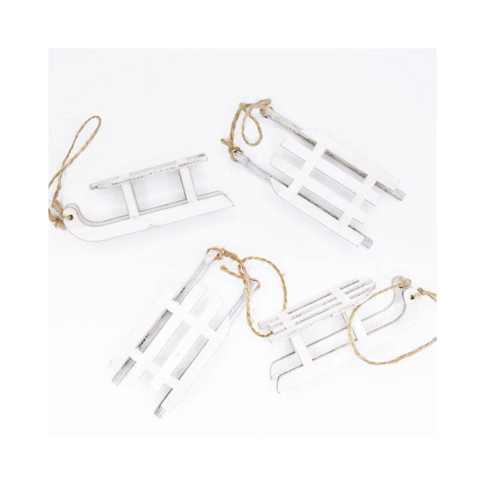 Lot de 4 suspensions trainaux en bois Lot de 4 suspensions trainaux en bois