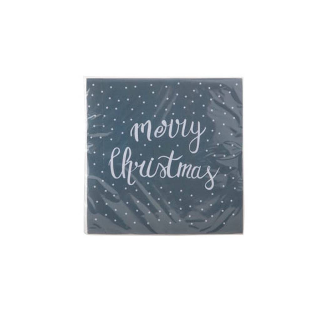 Serviettes en papier Gris- MERRY CHRISTMAS Blanc Serviettes en papier Gris- MERRY CHRISTMAS Blanc