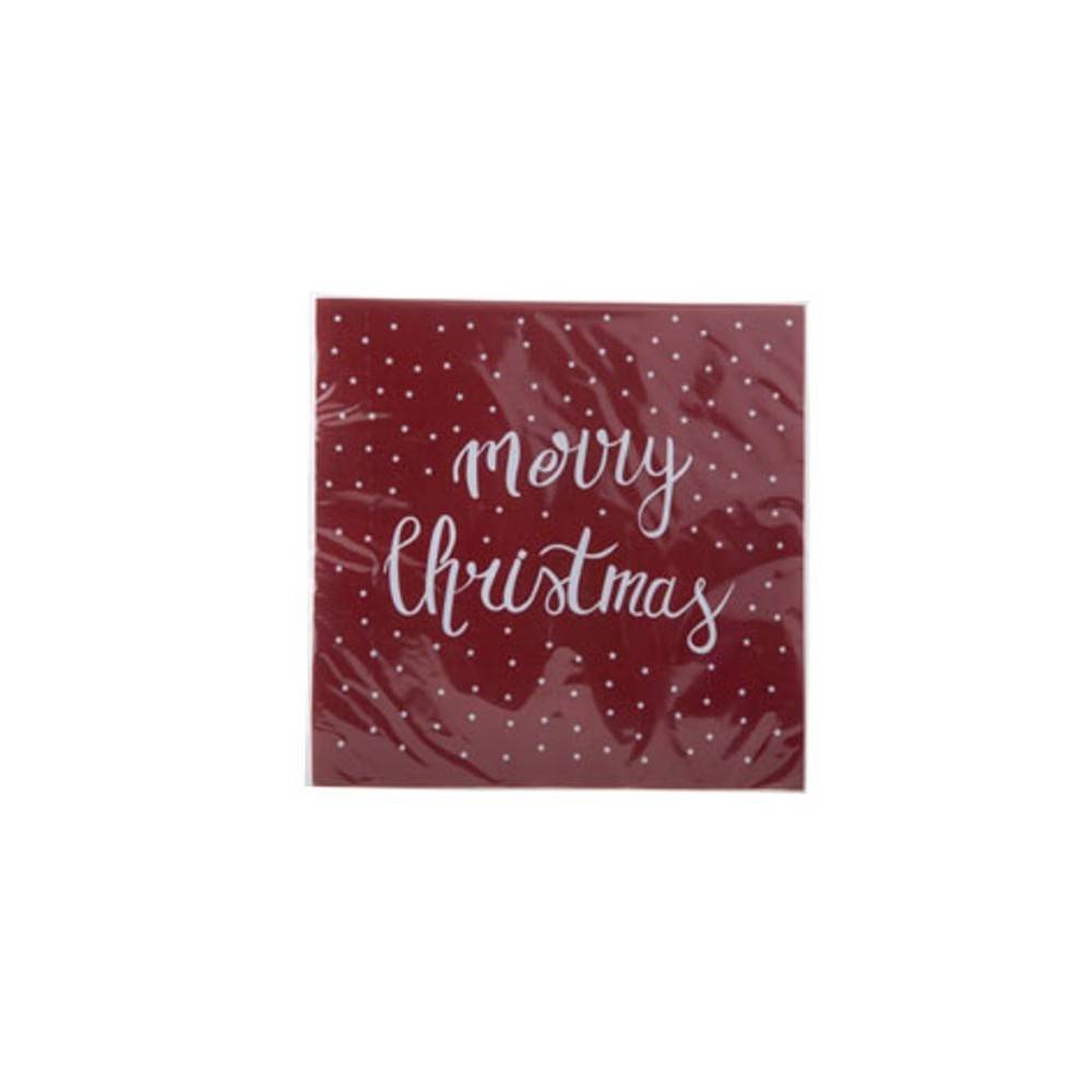 Serviettes en papier Rouge- MERRY CHRISTMAS Blanc Serviettes en papier Rouge- MERRY CHRISTMAS Blanc