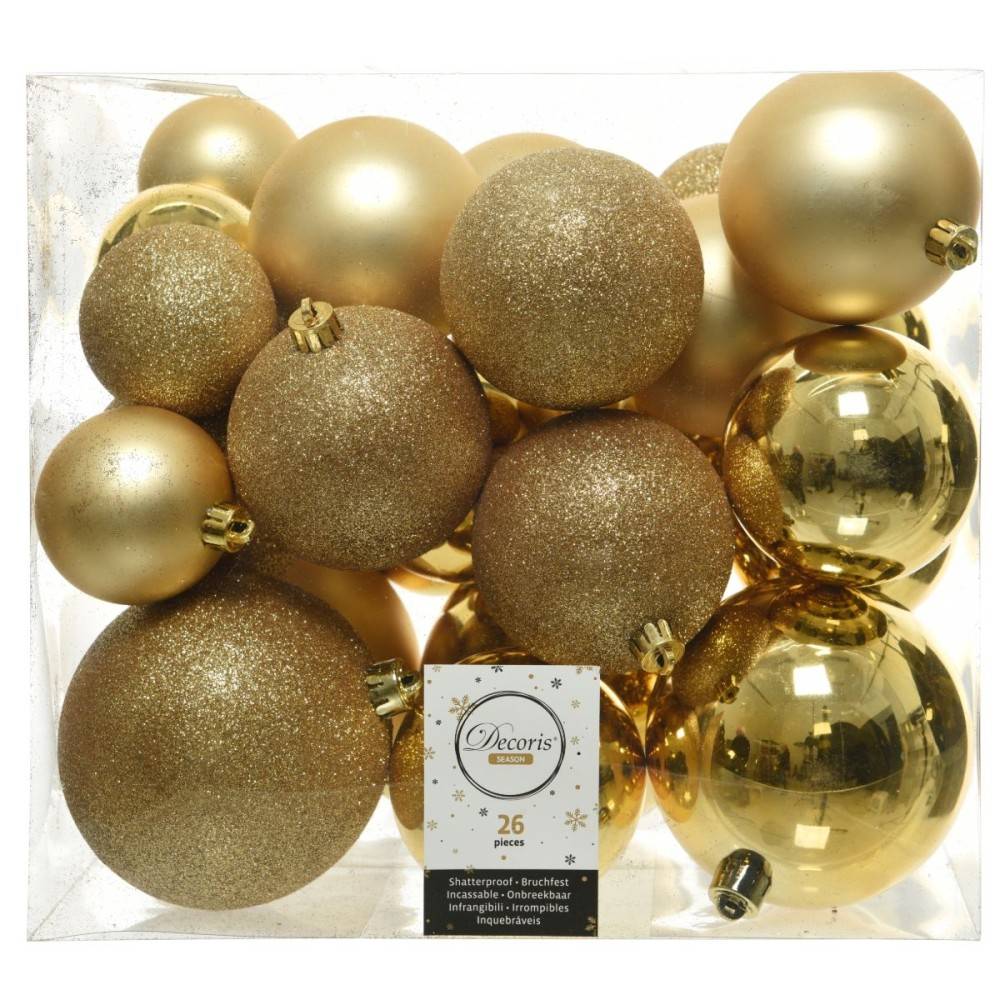 fontein steen Seraph 26 Kerstballen classic goud plastic