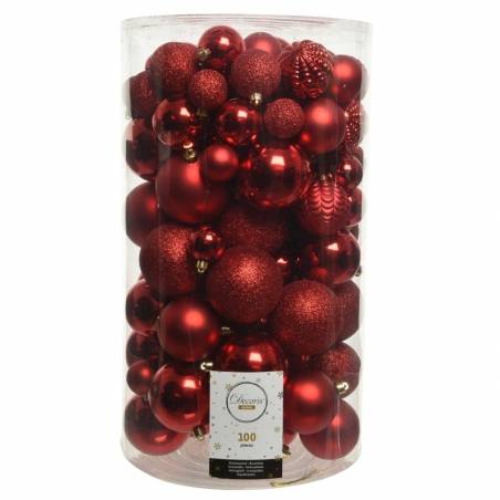 Boule de Noël Classic Rouge plastique Maxi