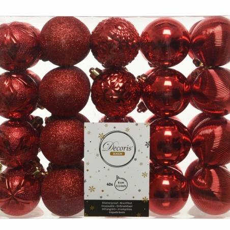 Boule de Noël Classic Rouge plastique Medium Boule de Noël Classic Rouge plastique Medium