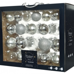 Boule de Noël Classic Argent Verre