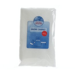 Witte sneeuwtapijt in folie, ideaal voor kerstdecoratie en winterthema's.