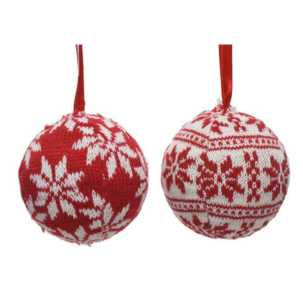 12 Boule de Noel Folklore Blanc & Rouge 12 Boule de Noel Folklore Blanc & Rouge