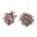 2 Boules brunes en plumes