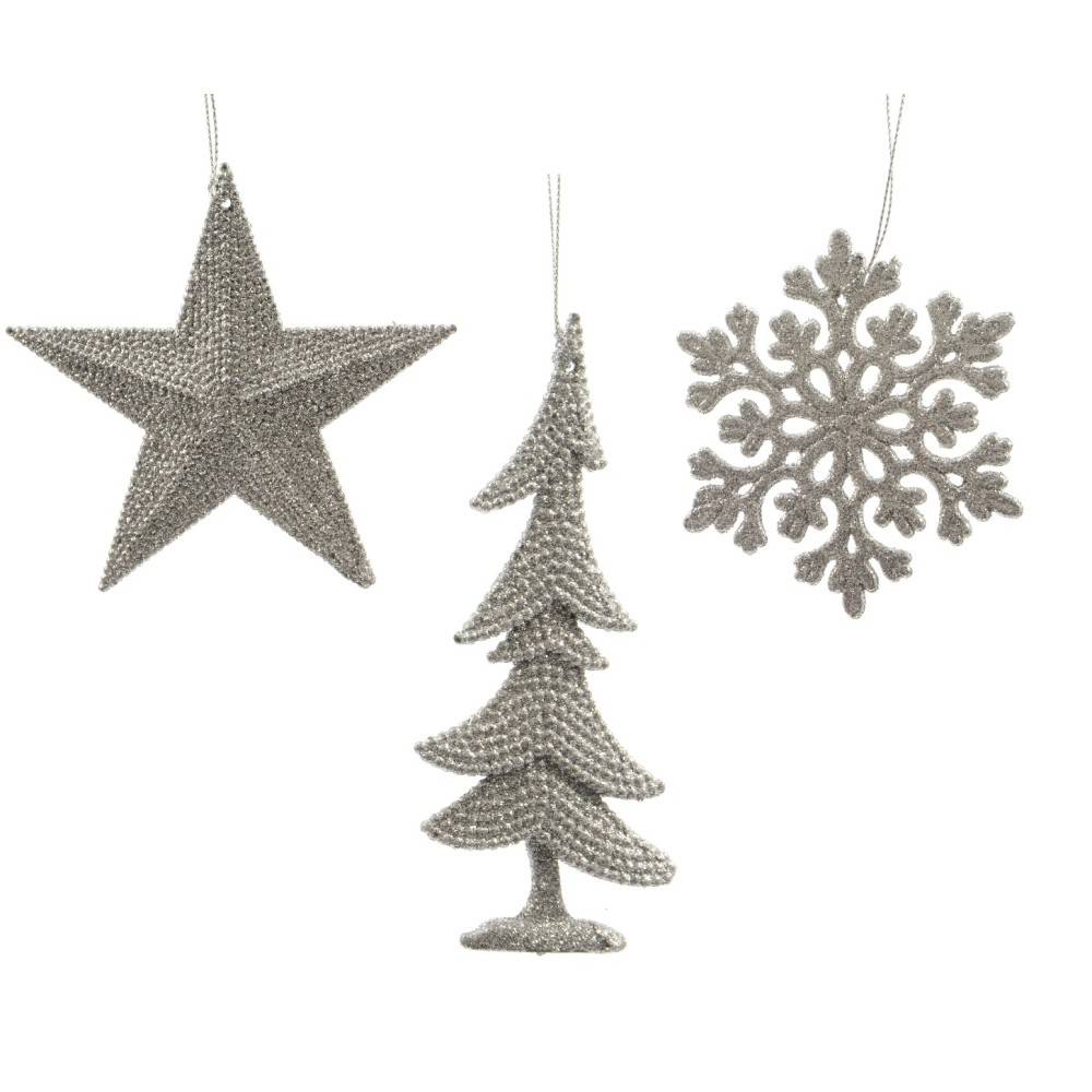 Assortiment de Suspention (Etoile-Sapin-Flocon) Or Assortiment de Suspention (Etoile-Sapin-Flocon) Or
