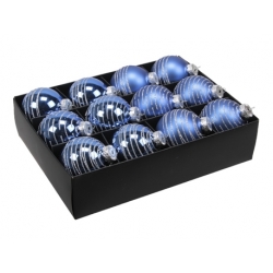 2 boules de noël Bleue lignée