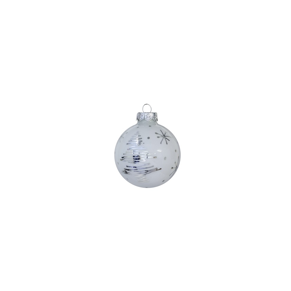 Boule de noël blanche déco argent