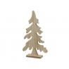 Sculpture en bois représentant un sapin stylisé, aux lignes douces et naturelles.
