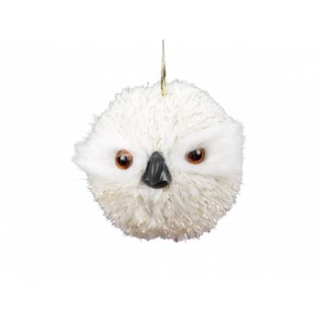 Suspension hibou en fourrure crème Suspension hibou en fourrure crème