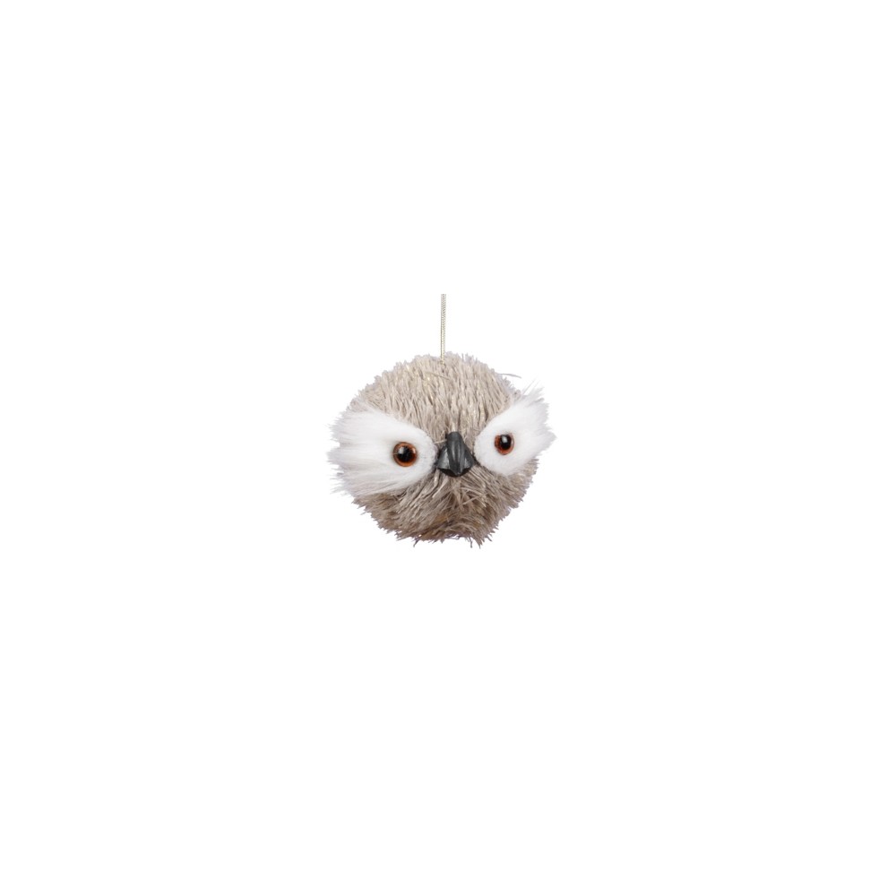 Suspension boule hibou fourrure