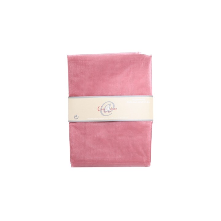 Soft pink fabric neatly folded, wrapped with a simple label in a neutral tone.