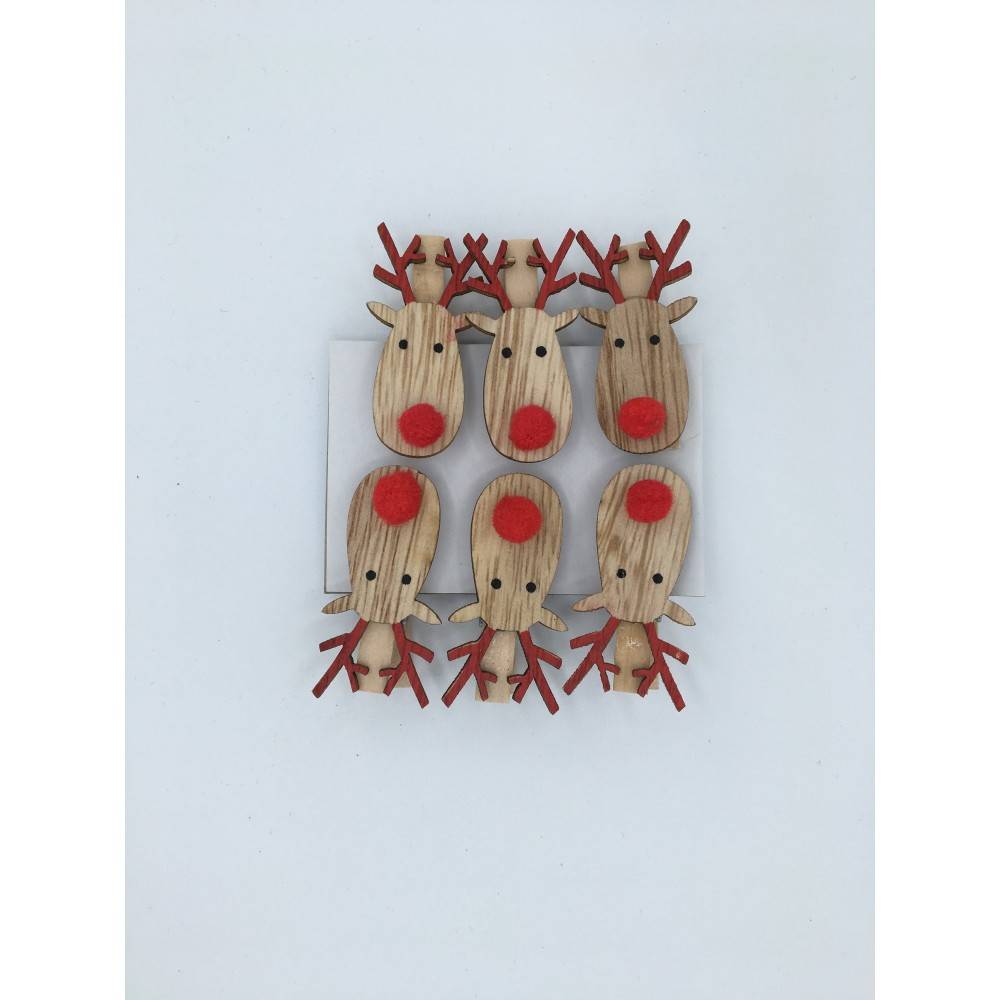 lot de 6 pinces renne lot de 6 pinces renne