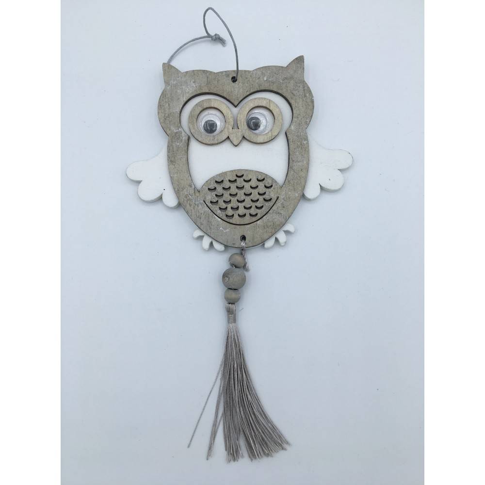 Lot de 2 suspensions hibou en bois OLI Lot de 2 suspensions hibou en bois OLI