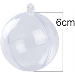 Lot de 4 boules 6cm transparente à assembler OLI