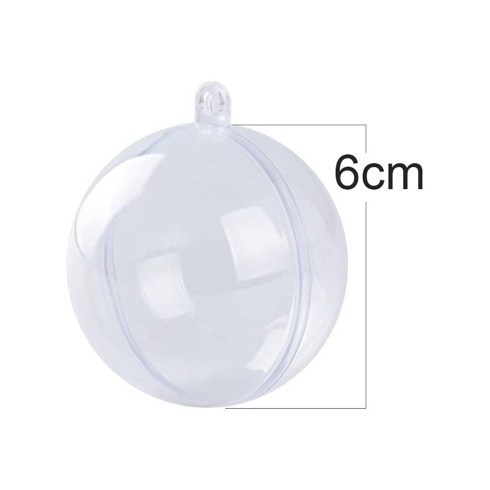 Lot de 4 boules 6cm transparente à assembler OLI