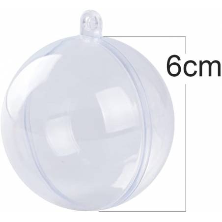 Lot de 4 boules 6cm transparente à assembler OLI