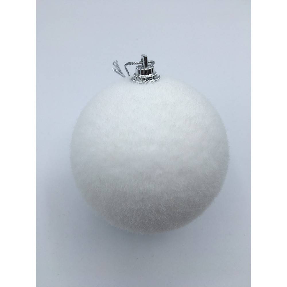 Lot de 4 boules 8cm effet neige OLI Lot de 4 boules 8cm effet neige OLI