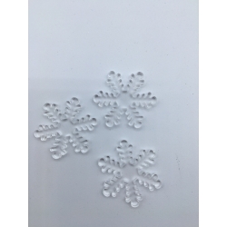 Lot de 12 flocons en plastique transparent