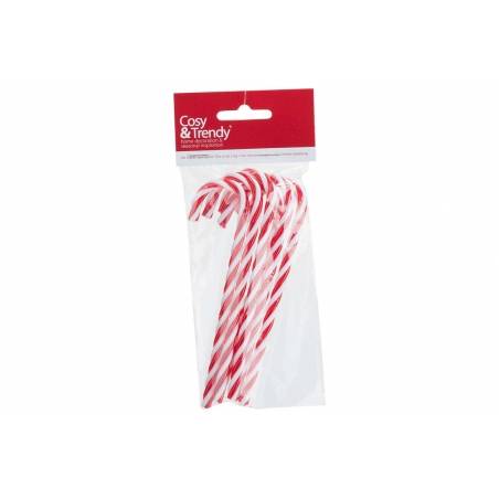 Canne en sucre rayée rouge et blanche, emballée, parfaite pour les décorations festives.