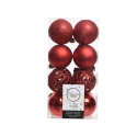 16 Boules de Noël rouges 6cm