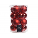 16 red christmas baubles gloss and matt