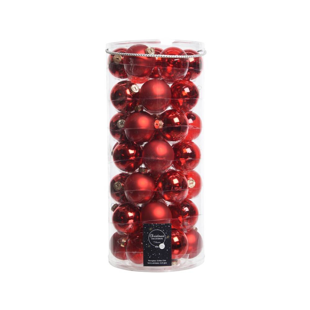 49 boules de noël rouge assorties 49 boules de noël rouge assorties