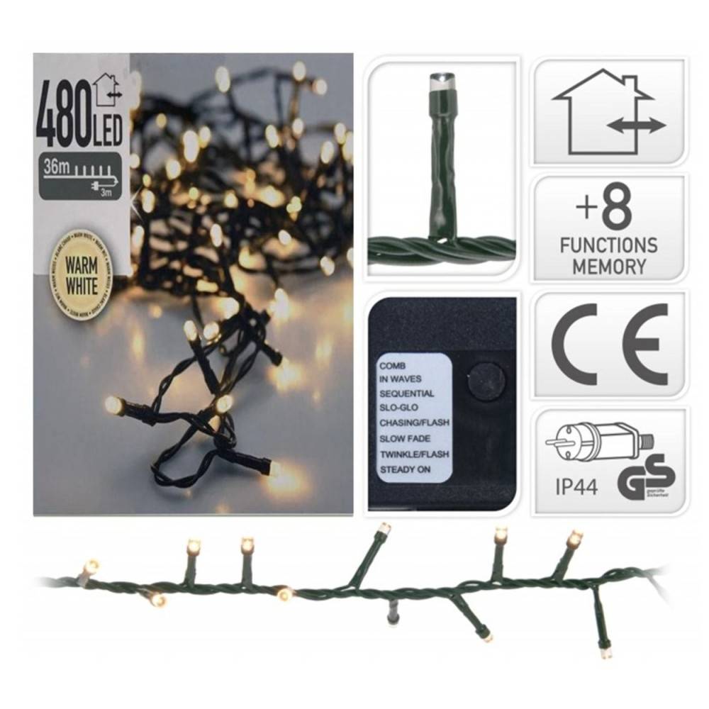 Guirlande  480 led blanc chaud