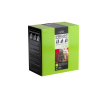 Boîte noire avec motifs verts, contenant des lumières LED pour arbre de Noël.