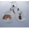3 wintery white Christmas baubles