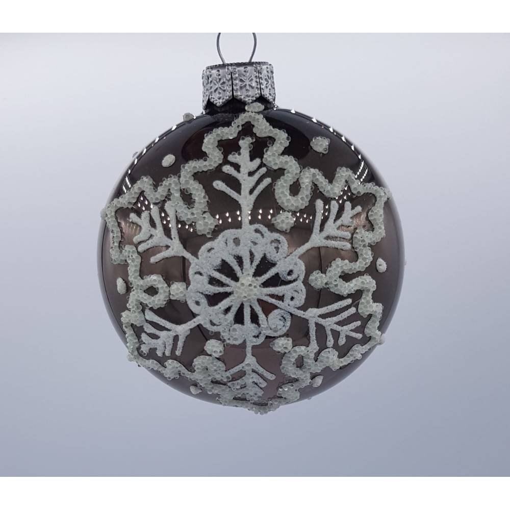 6 silver Christmas baubles