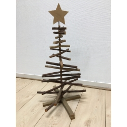 Pine tree with snow and star 62cm