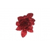 Sparkling red rose on a clip