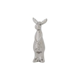 Figurine en céramique blanche, représentant un élan stylisé avec des cornes.