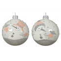2x3 Boules en verre bonhomme de neige