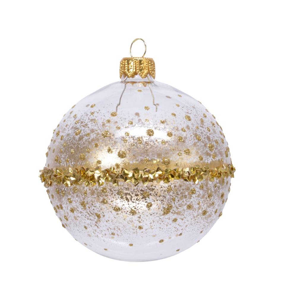 Kerstballen doorzichtig glas en goud