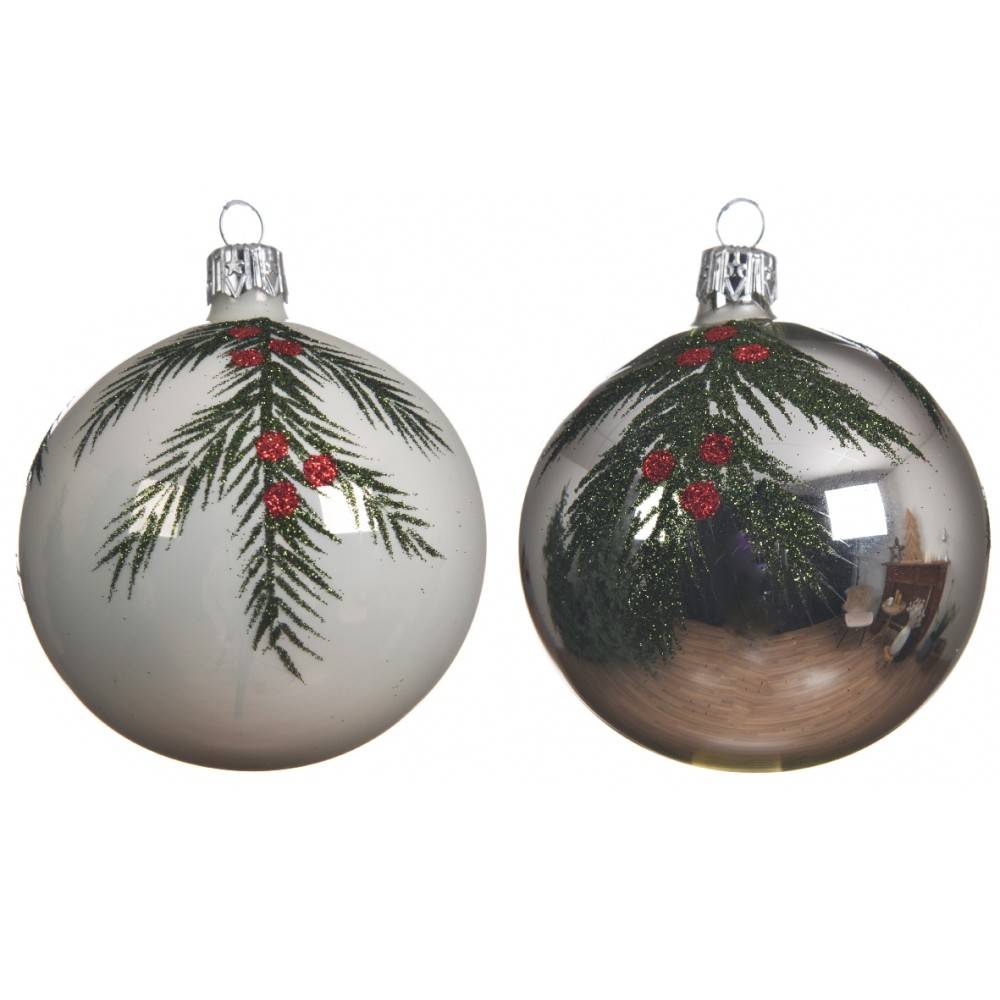 3x2 Glass baubles with tree branch