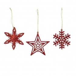 Set of 3 red snowflakes and...