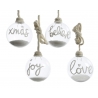 4 Glitter glass baubles